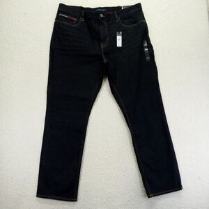 Tommy Hilfiger Stretch Straight Jeans Mens 38x32 Blue Cotton Blend Dark NWT